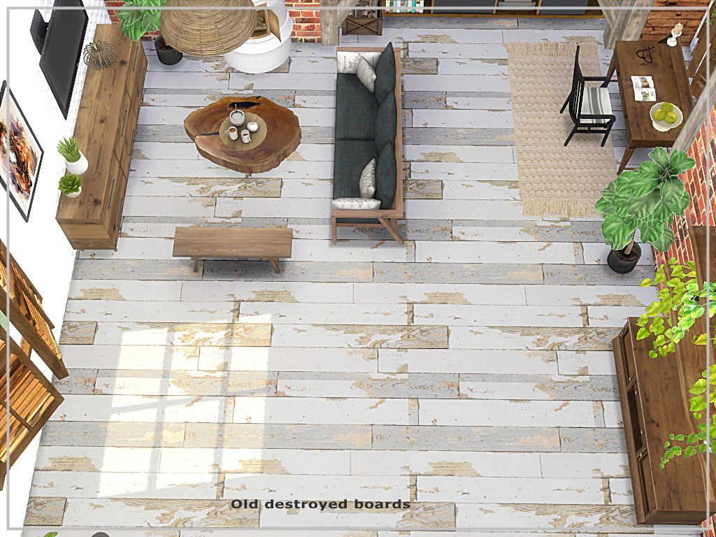 Old destroyed boards mod for The Sims 4 