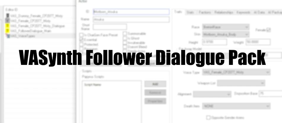 VASynth Follower Dialogue Pack mod for The Elder Scrolls V: Skyrim Special Edition