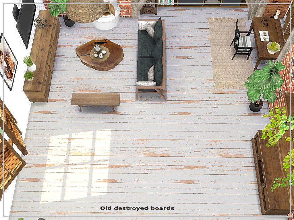 Old destroyed boards mod for The Sims 4 