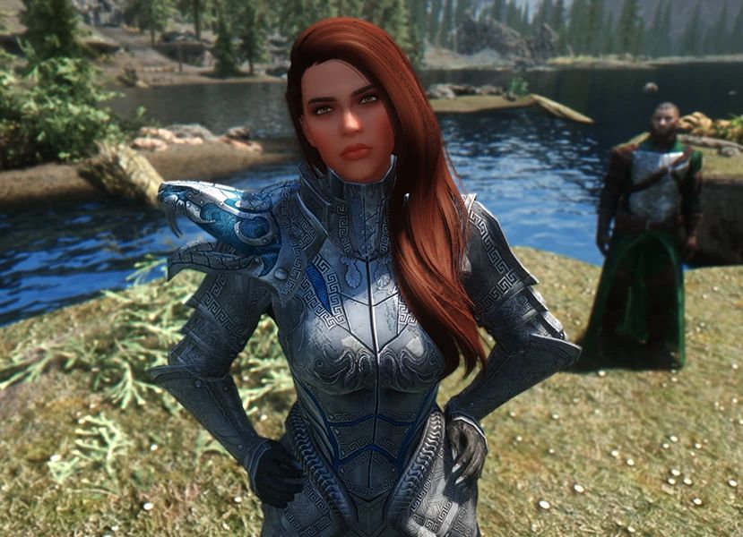 Medusa Armor Recolor - Silver and Blue mod for Skyrim