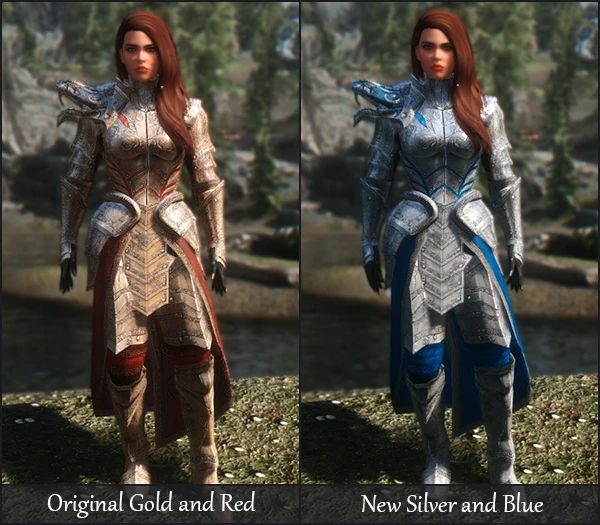 Medusa Armor Recolor - Silver and Blue mod for Skyrim