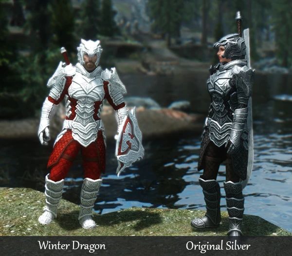 Dragon Carved Armor Recolor - Regal Gold and Blue and Winter Dragon mod for Skyrim