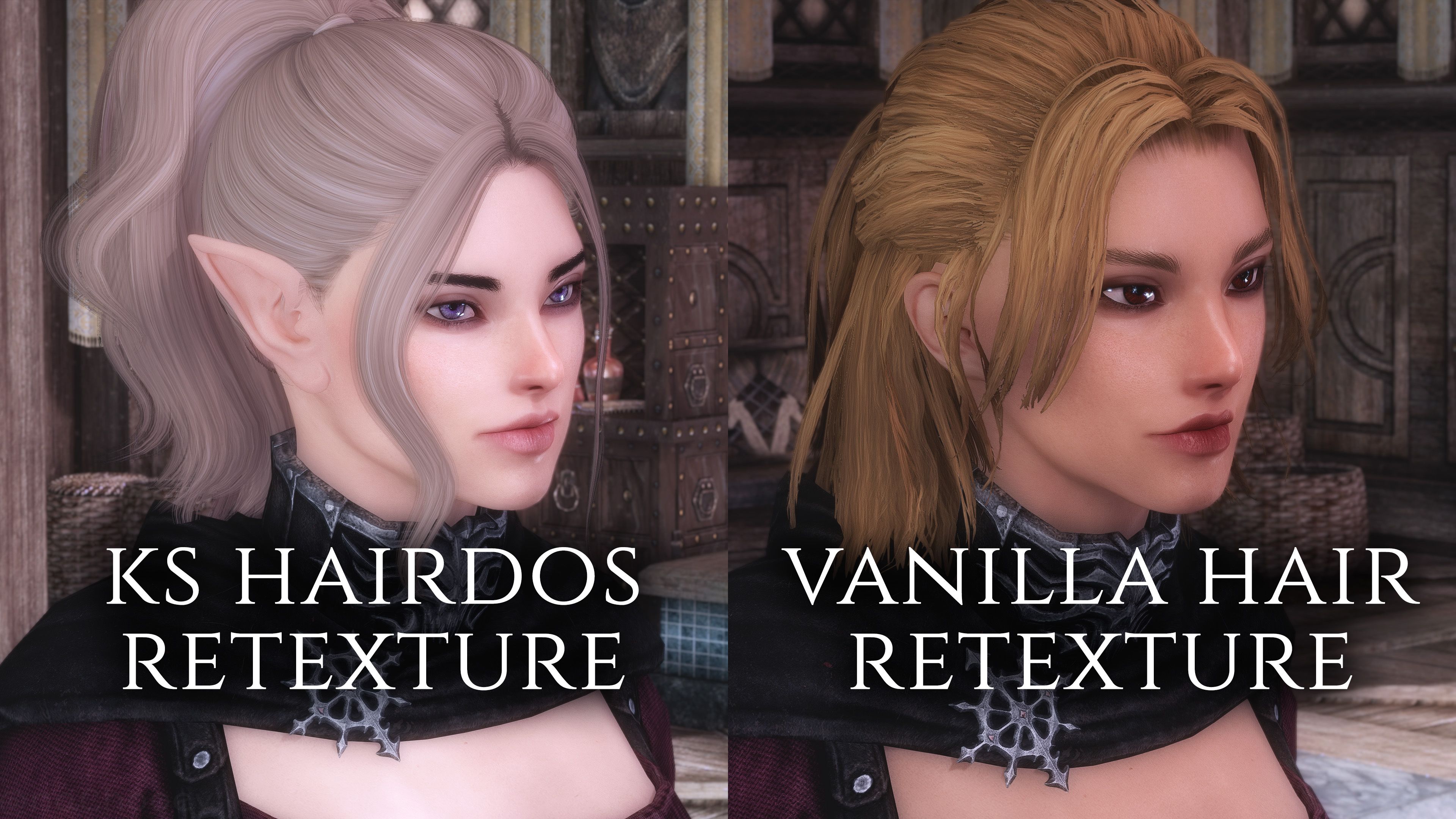 Chooey's KS Hairdos and Vanilla Hair Retexture mod for The Elder Scrolls V: Skyrim Special Edition