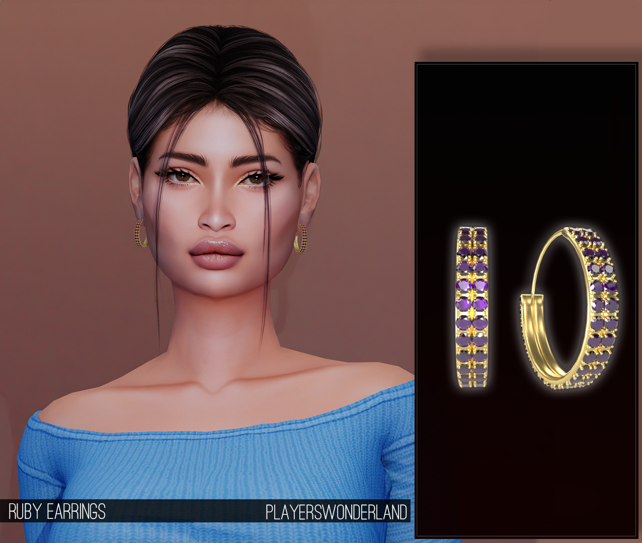 Ruby Earrings mod for The Sims 4 