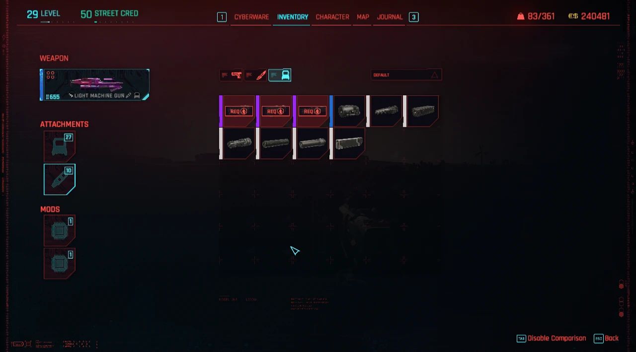 Unlocked Attachments - CET mod for Cyberpunk 2077