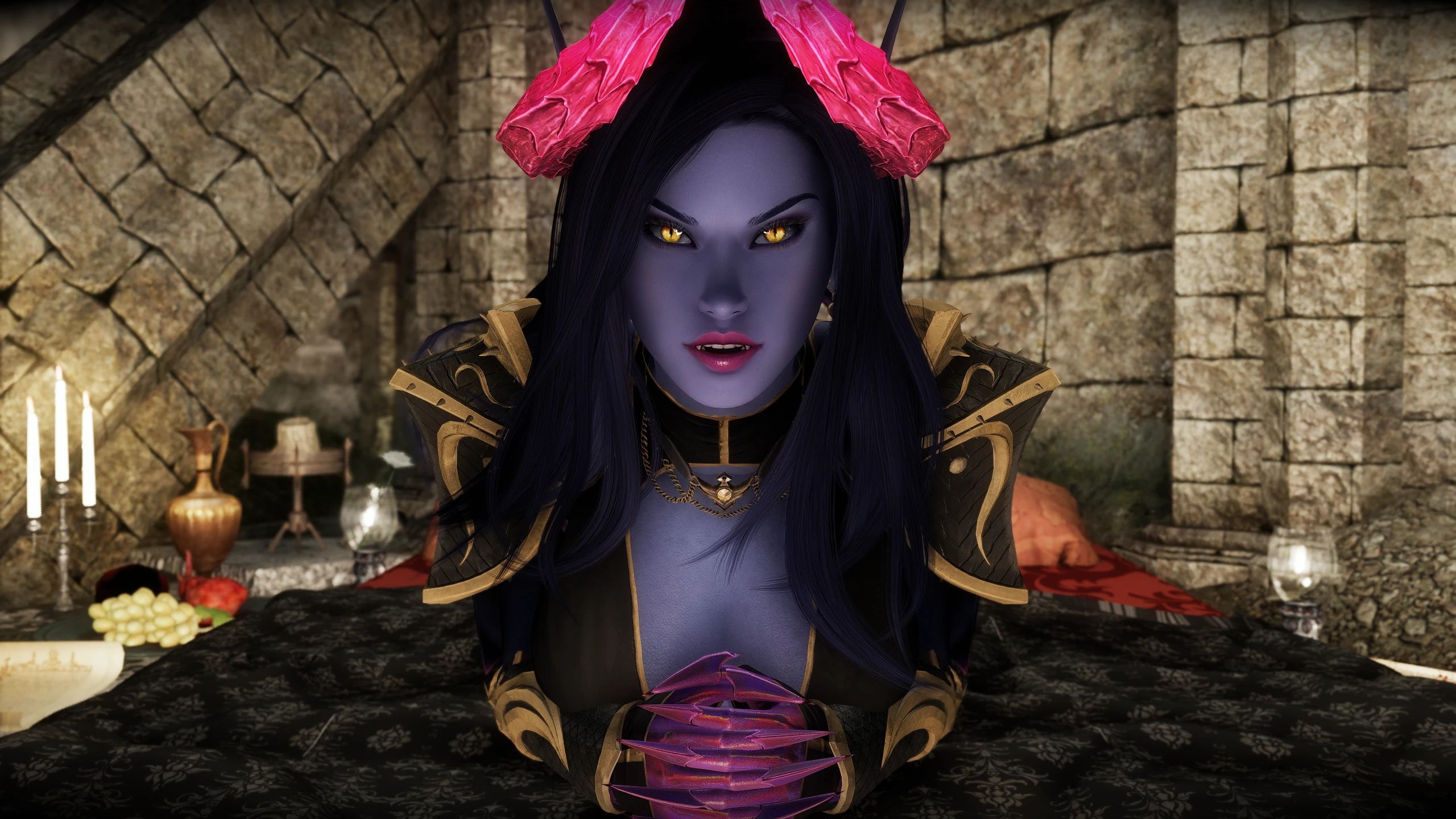 Vermillion the Succubus Redux (Fully Custom Voiced Companion) mod for The Elder Scrolls V: Skyrim Special Edition