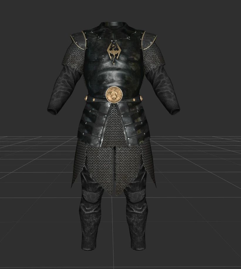 Lord's Mail with Sleeves and Pants in Ebony color mod for The Elder Scrolls V: Skyrim Special Edition
