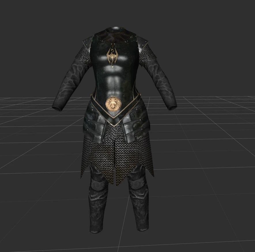 Lord's Mail with Sleeves and Pants in Ebony color mod for The Elder Scrolls V: Skyrim Special Edition