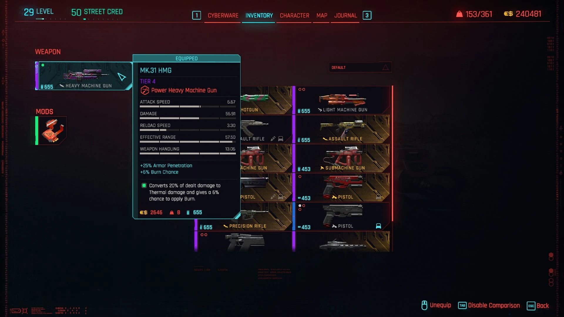 Better HMGs - Heavy Machine Guns mod for Cyberpunk 2077