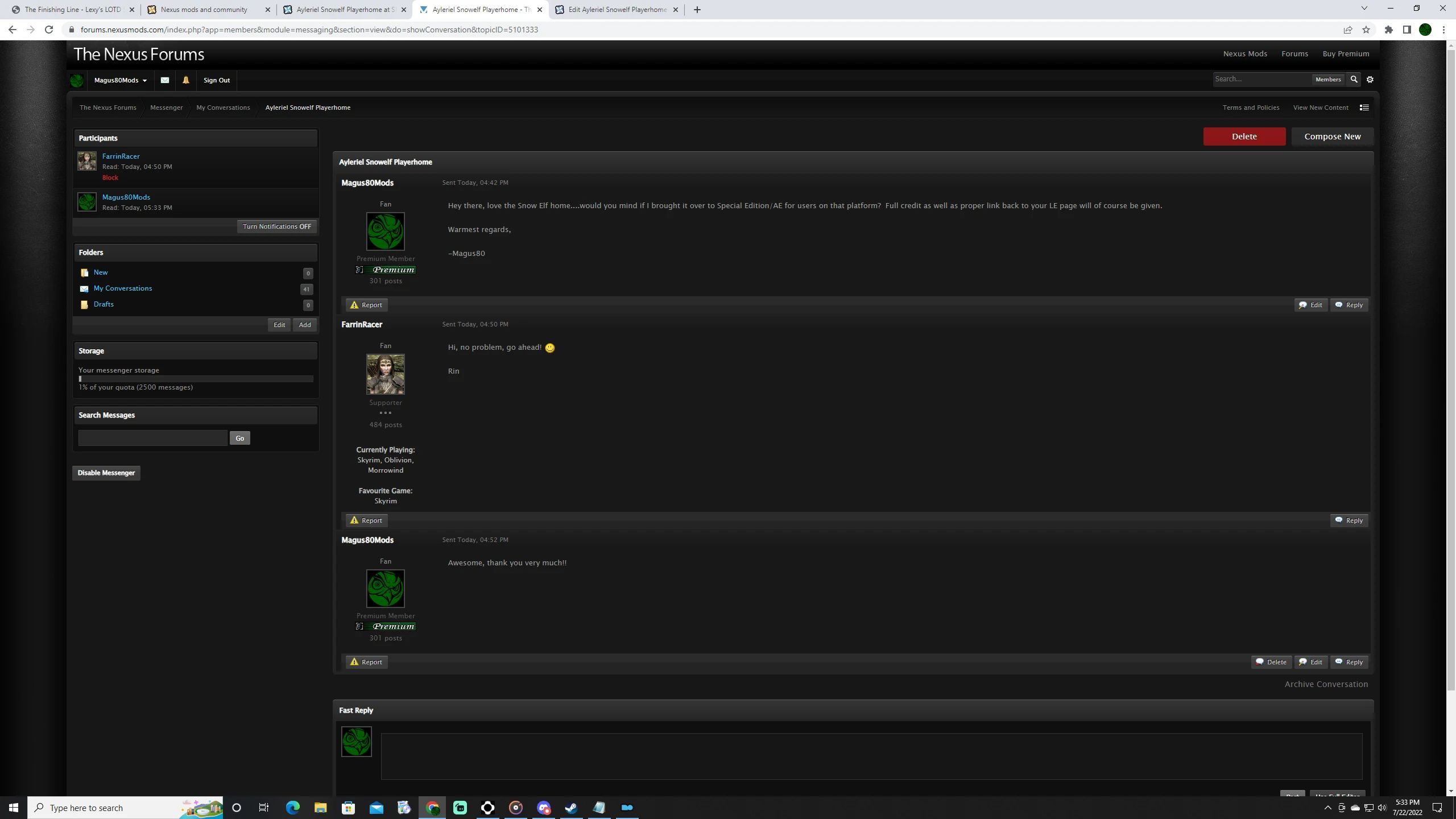 Ayleriel Snow Elf Player Home mod for The Elder Scrolls V: Skyrim Special Edition