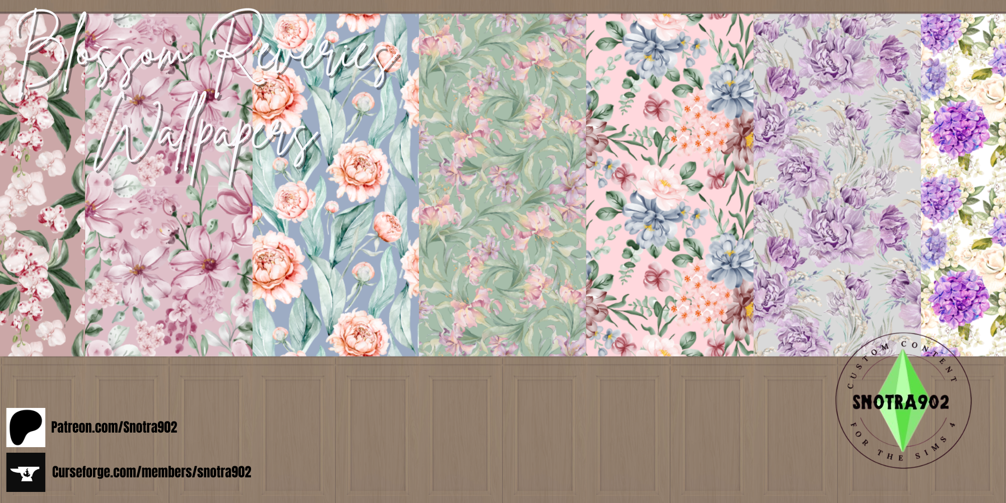 Blossom Reveries - Walls mod for The Sims 4 