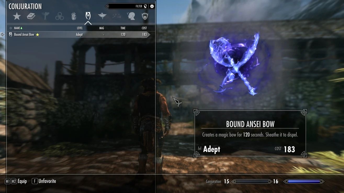 Bound Ansei Bow mod for The Elder Scrolls V: Skyrim Special Edition