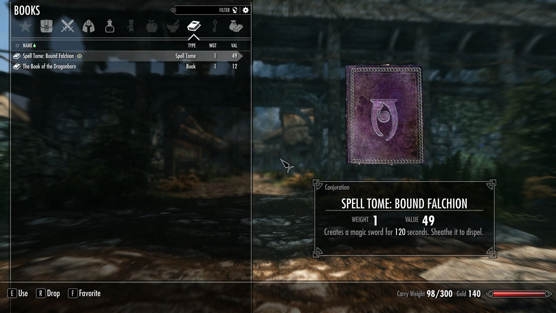 Bound Falchion mod for The Elder Scrolls V: Skyrim Special Edition