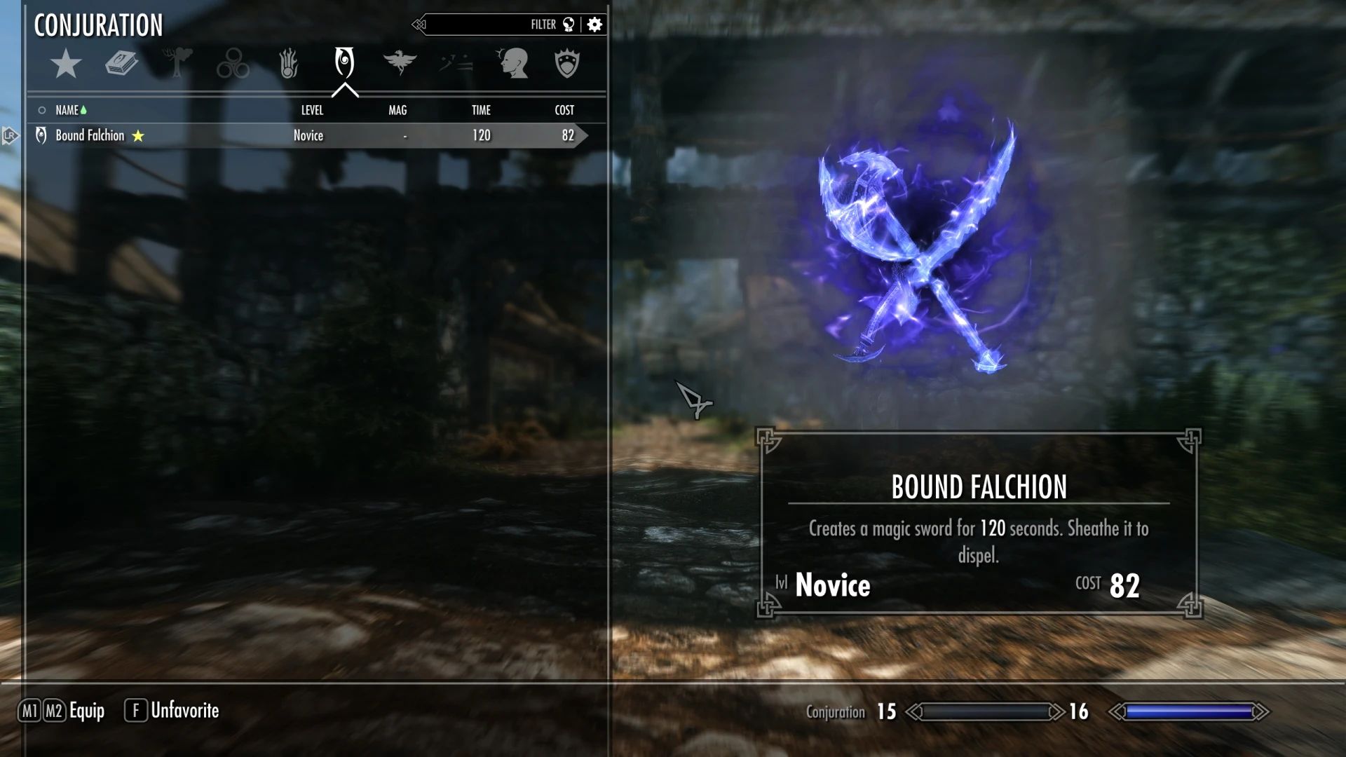 Bound Falchion mod for The Elder Scrolls V: Skyrim Special Edition