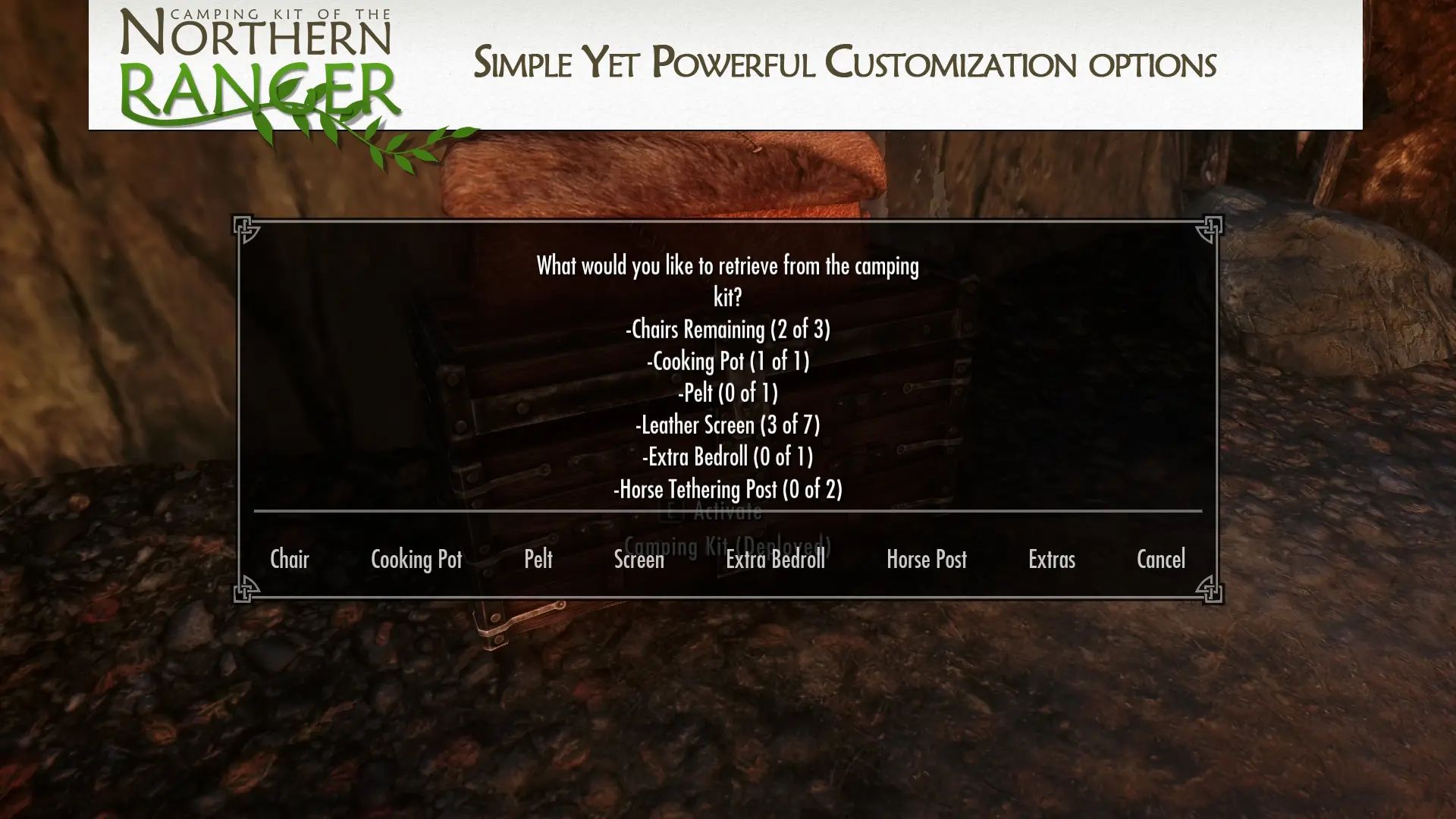 Camping Kit of the Northern Ranger - SSE mod for The Elder Scrolls V: Skyrim Special Edition