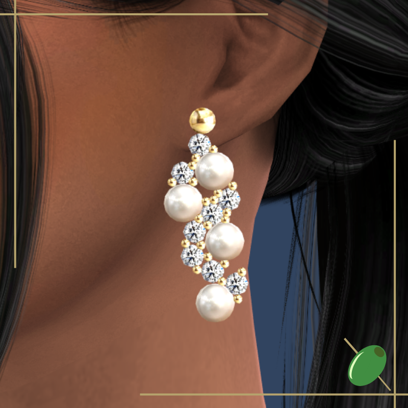 Meredith Bridal Earrings mod for The Sims 4 