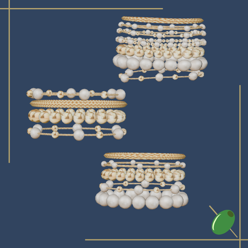 Pearl Stacked Bracelets Set mod for The Sims 4 