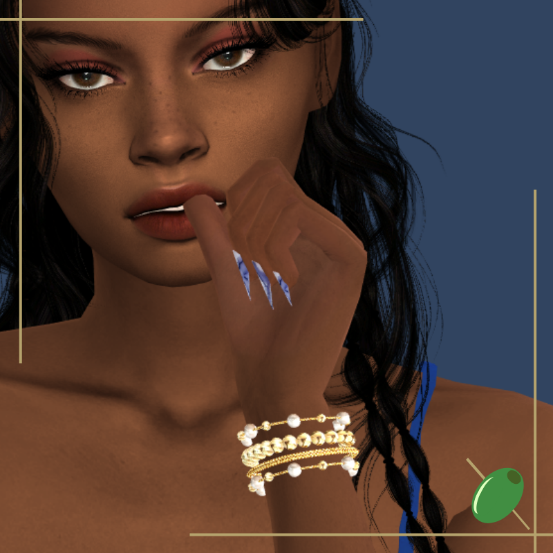 Pearl Stacked Bracelets Set mod for The Sims 4 