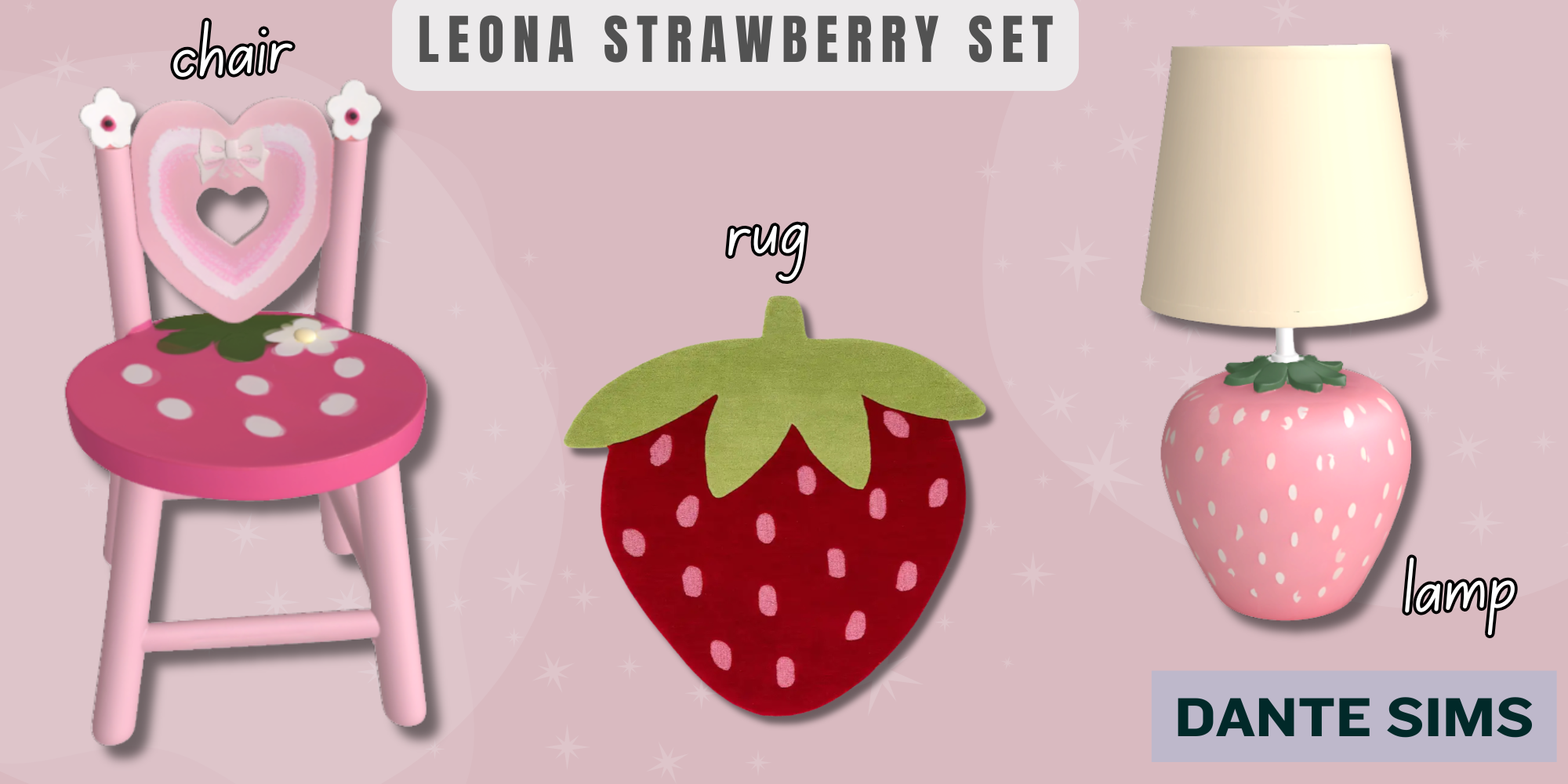 Leona Strawberry set mod for The Sims 4 