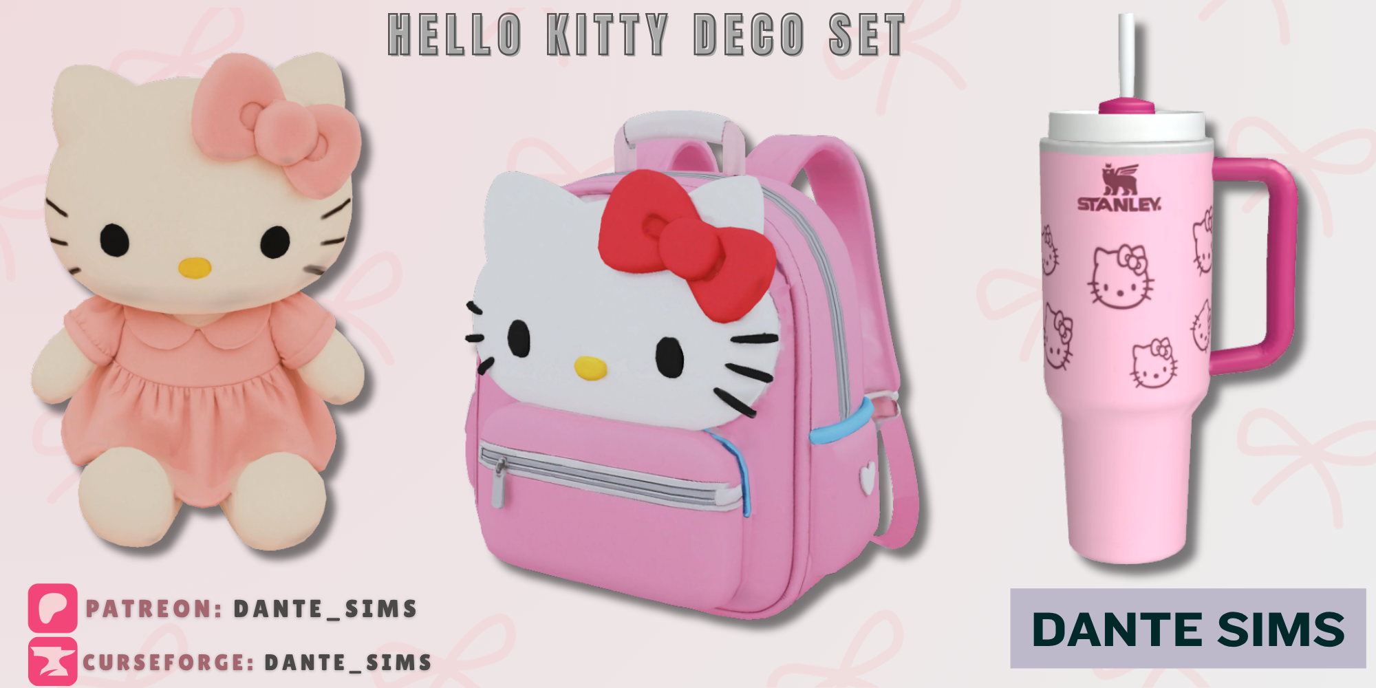 Hello Kitty kids set mod for The Sims 4 