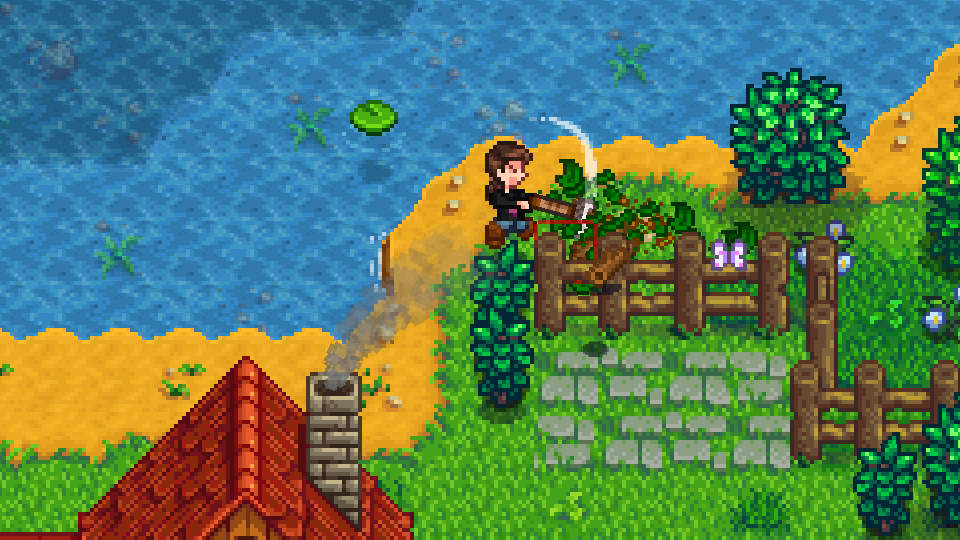 Destroyable Bushes mod for Stardew Valley