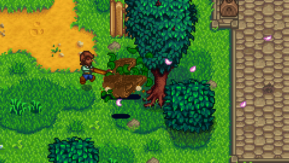 Destroyable Bushes mod for Stardew Valley