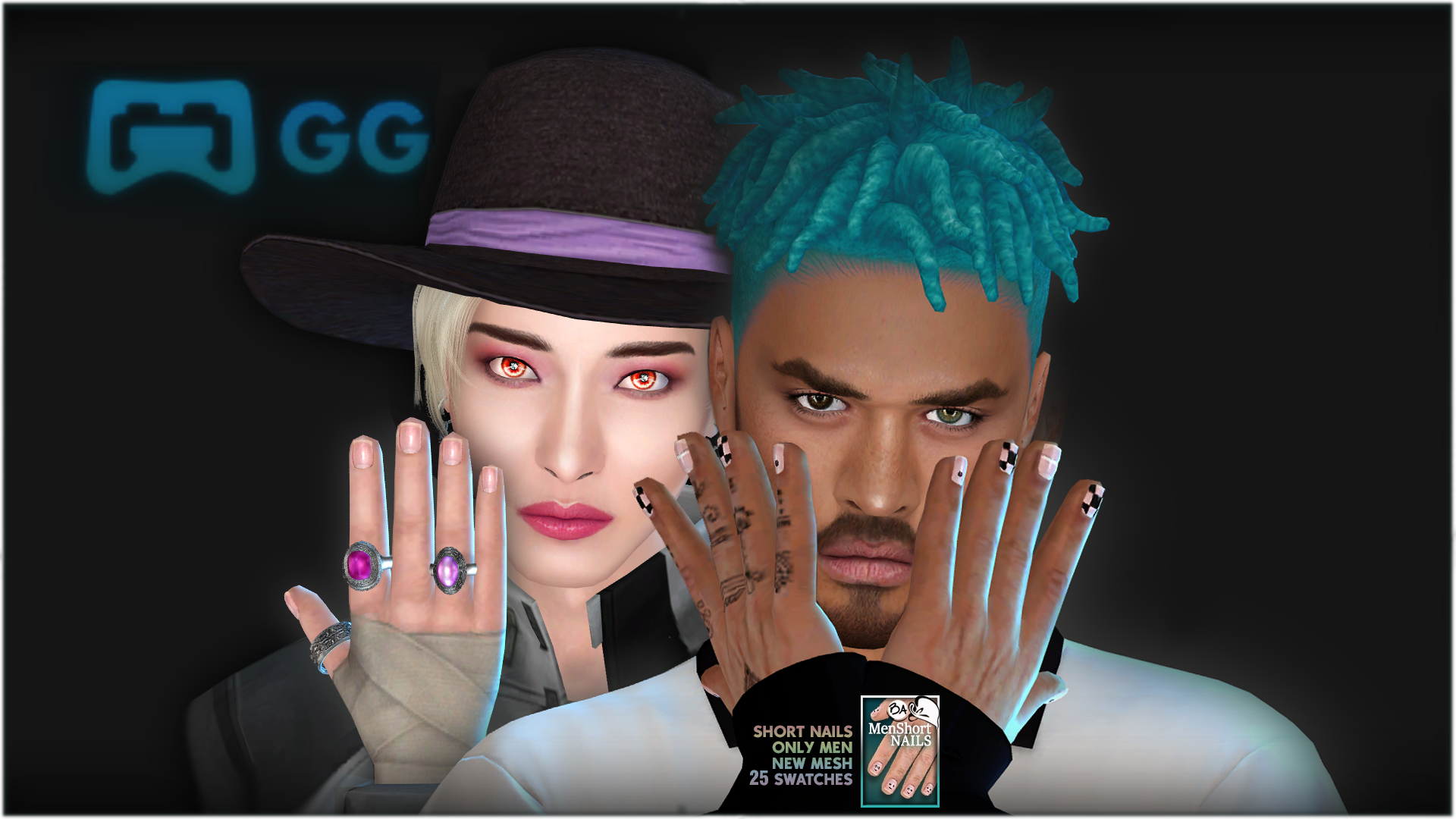 ShortNails_Men-GG01 mod for The Sims 4 