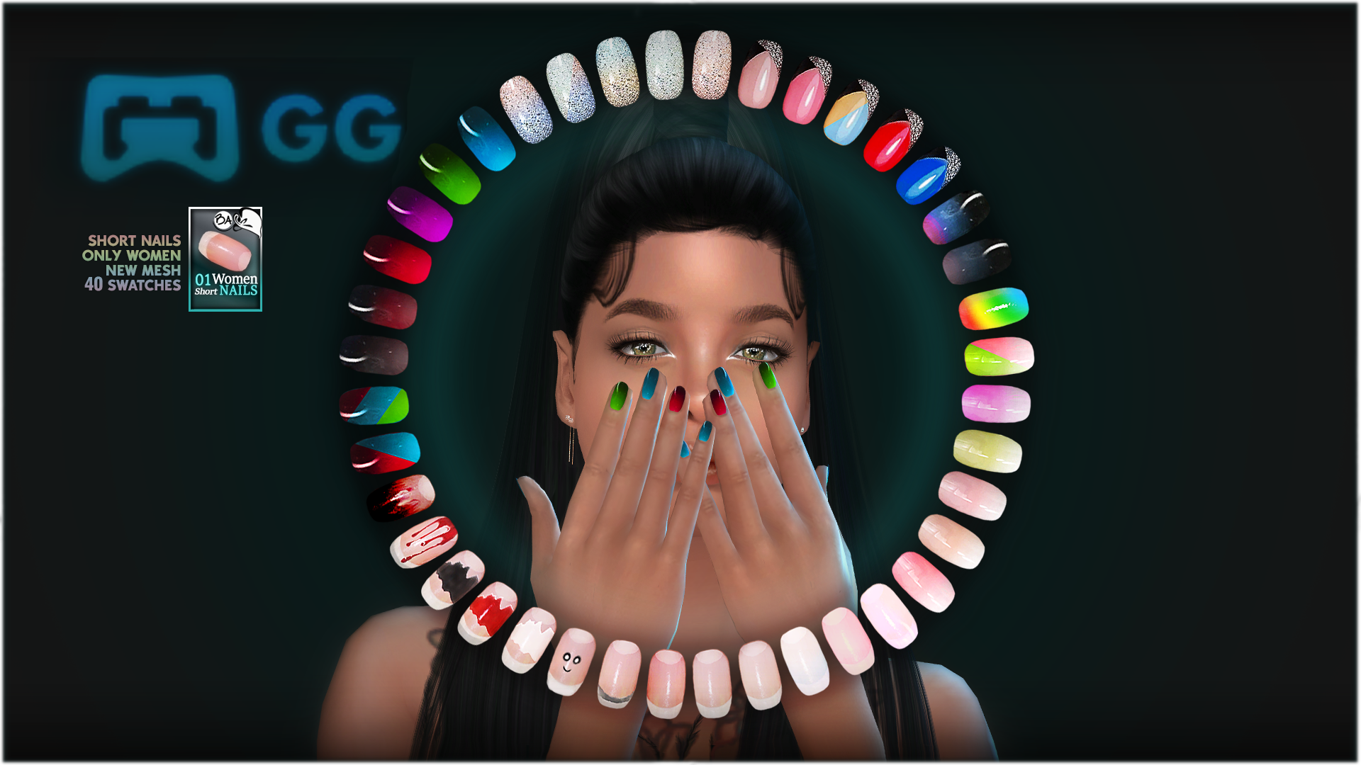 ShortNails_Women-GG01 mod for The Sims 4 