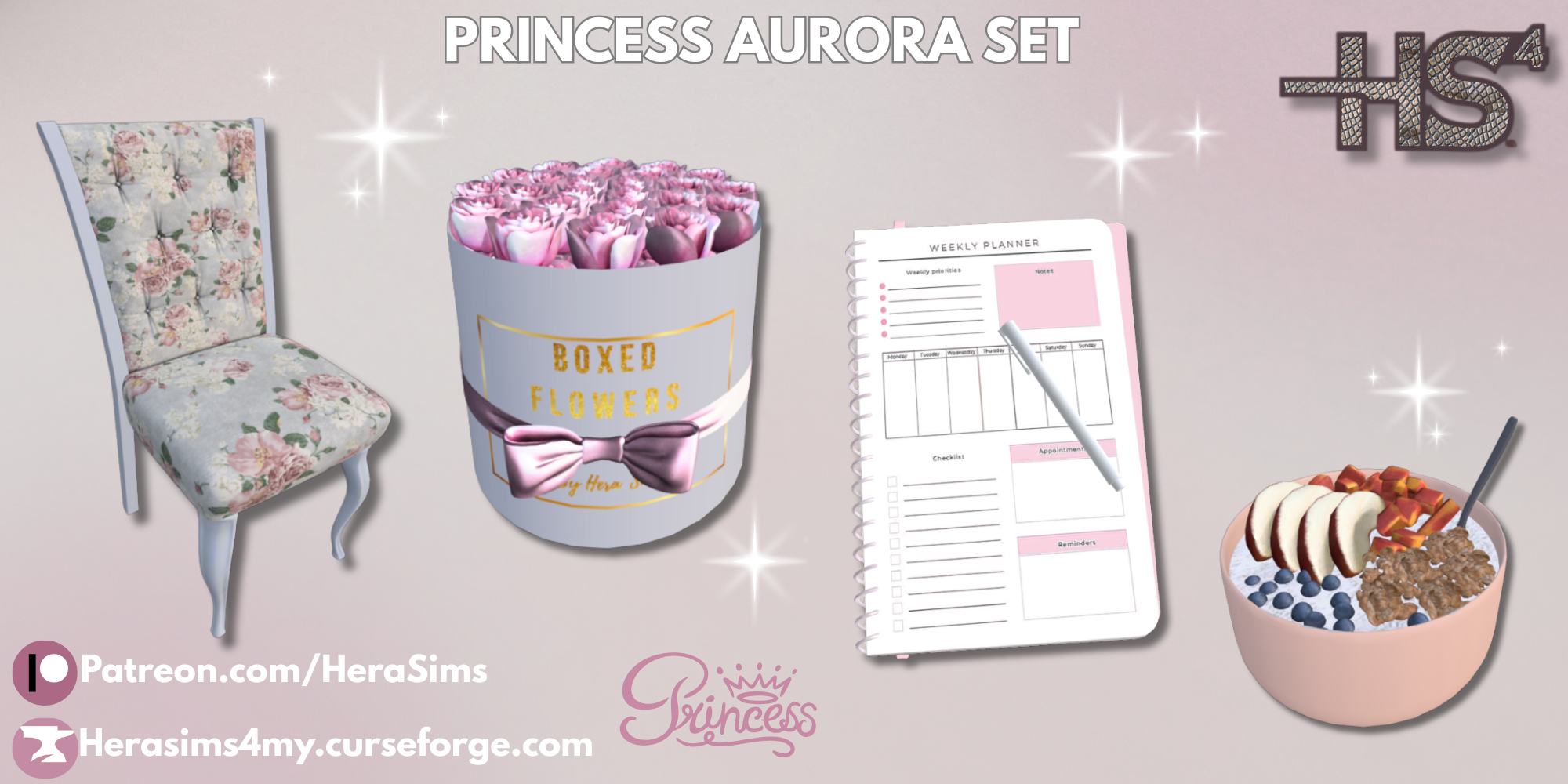 Princess Aurora set mod for The Sims 4 