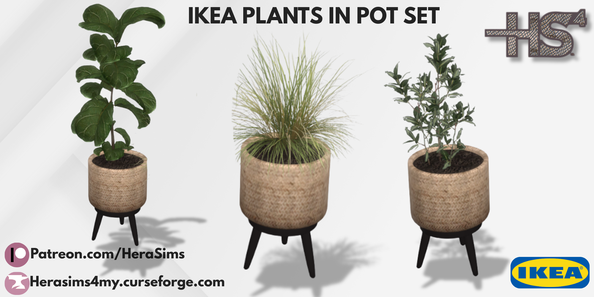 IKEA plants in pot set mod for The Sims 4 