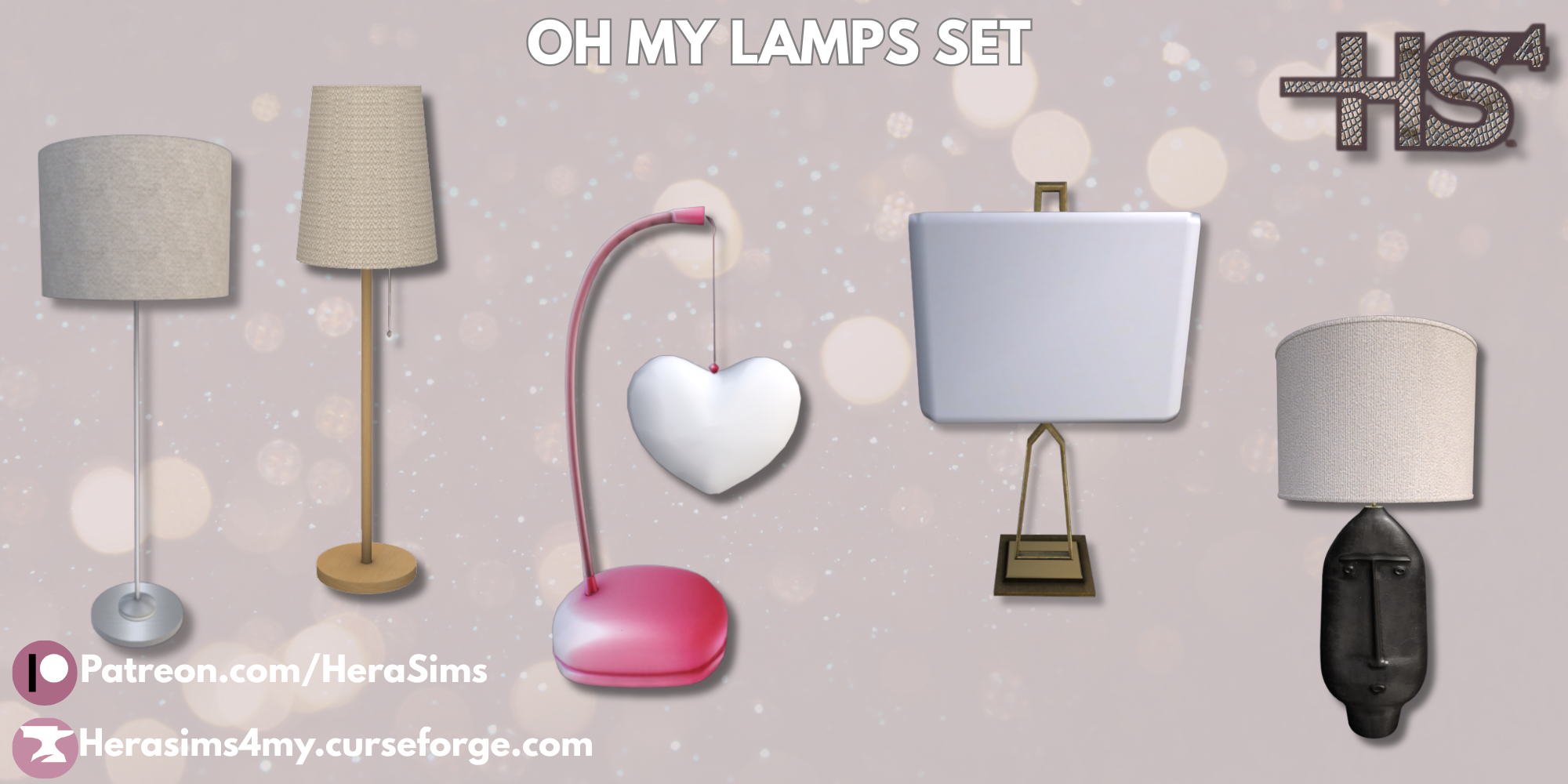 Oh my lamps set mod for The Sims 4 