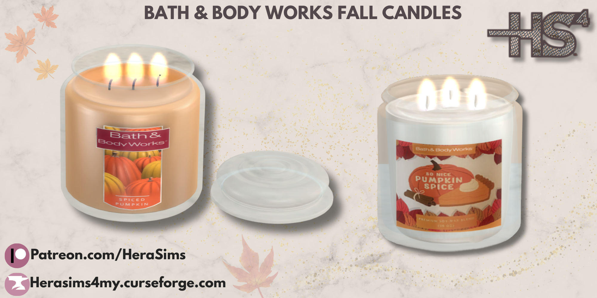 Bath & body works fall candles mod for The Sims 4 