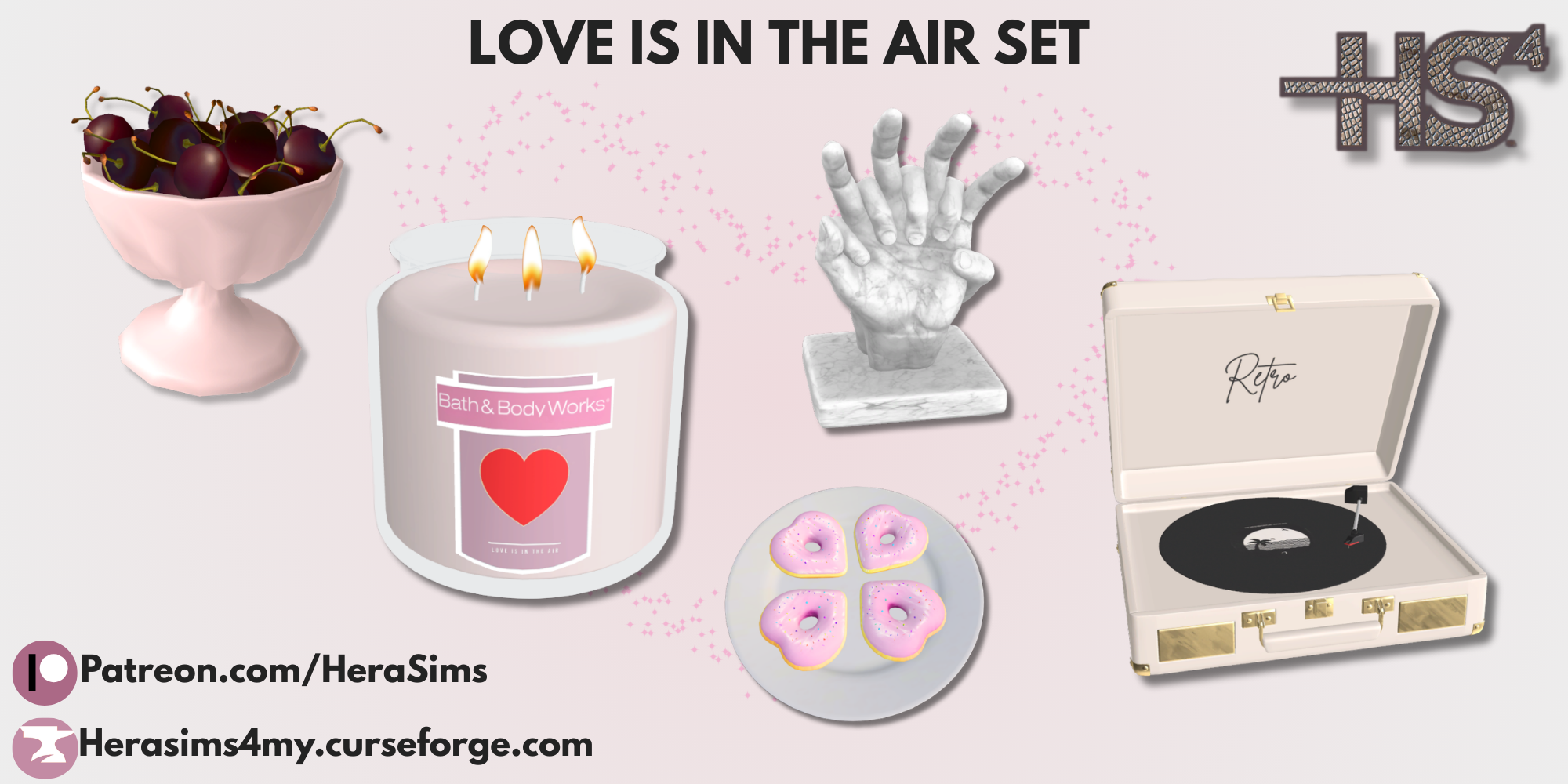 Love is in the Air set mod for The Sims 4 