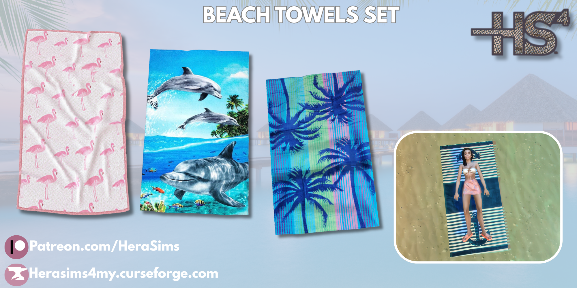 Beach Towels set mod for The Sims 4 