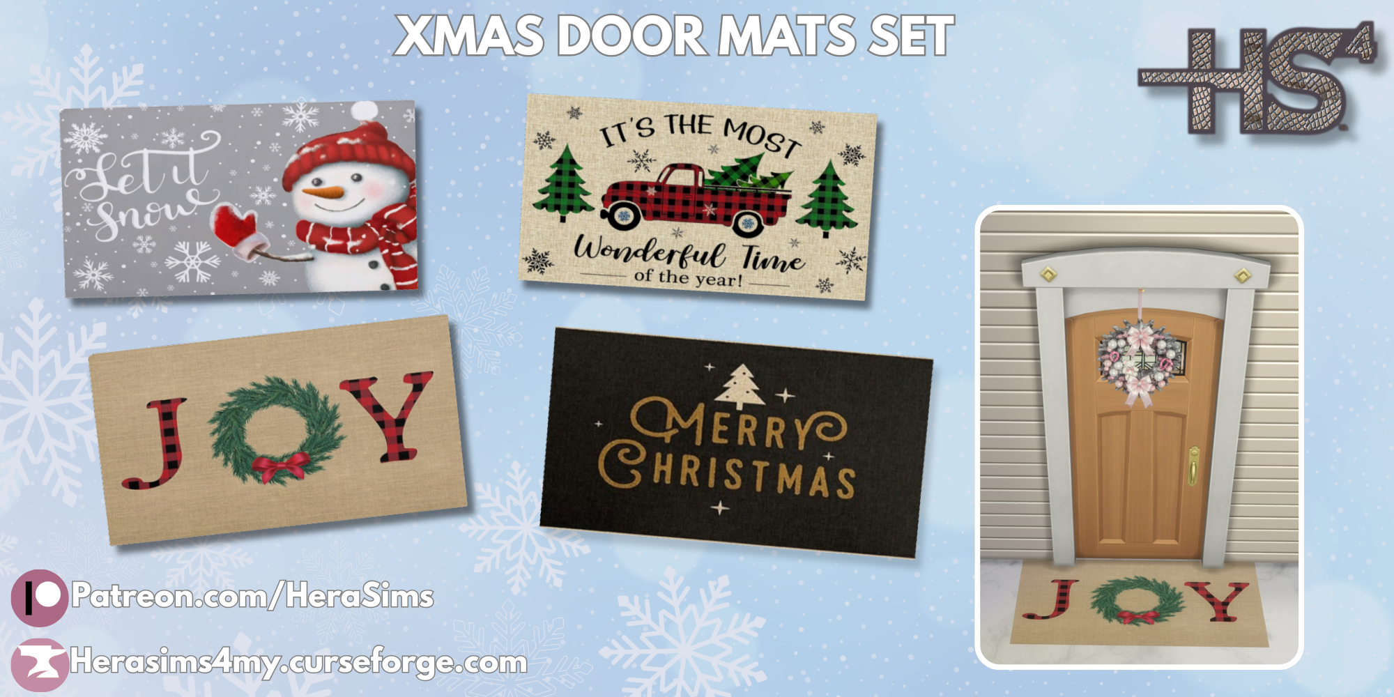 Xmas Door mats set mod for The Sims 4 