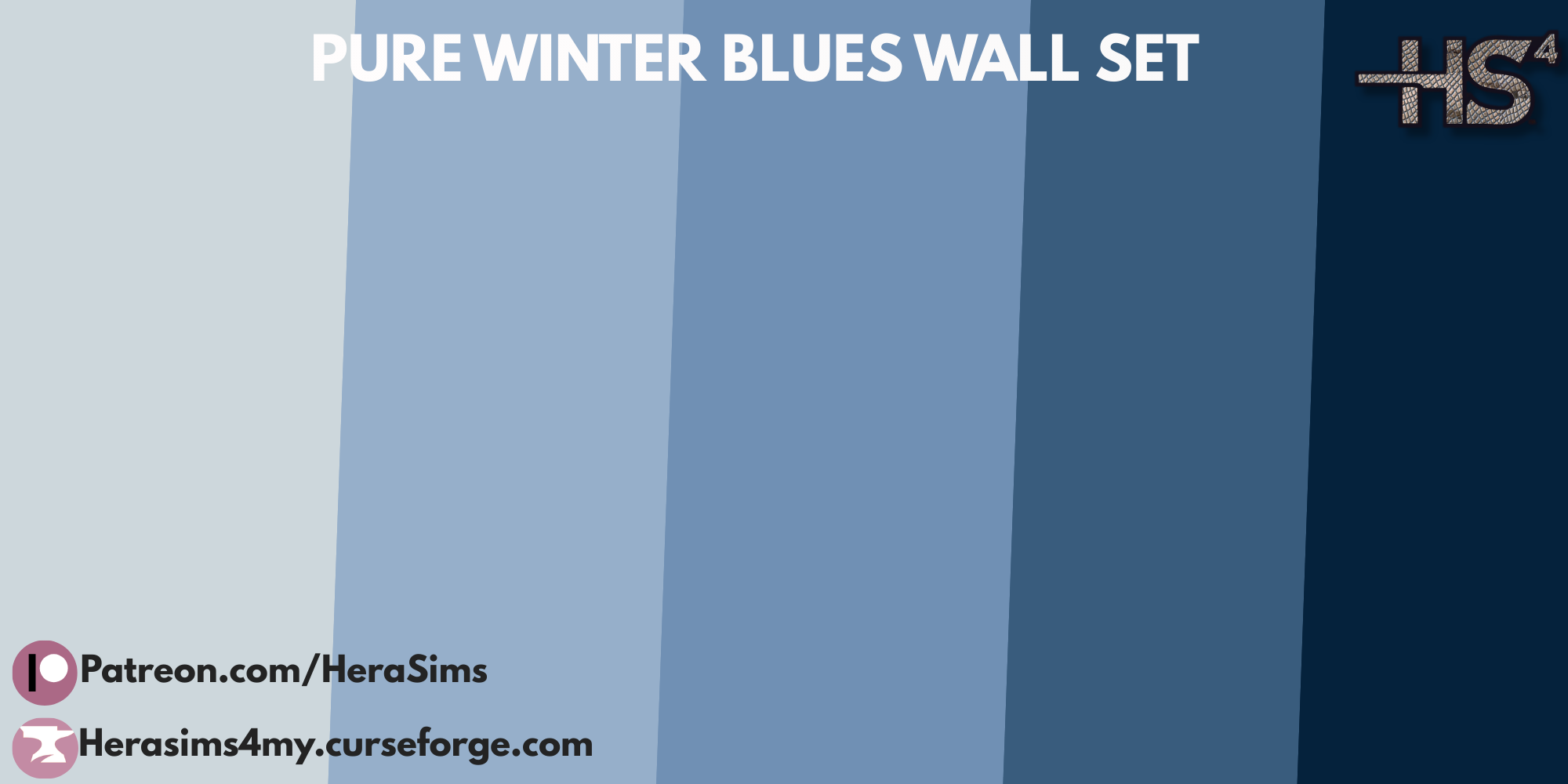 Pure winter blues - wall set mod for The Sims 4 
