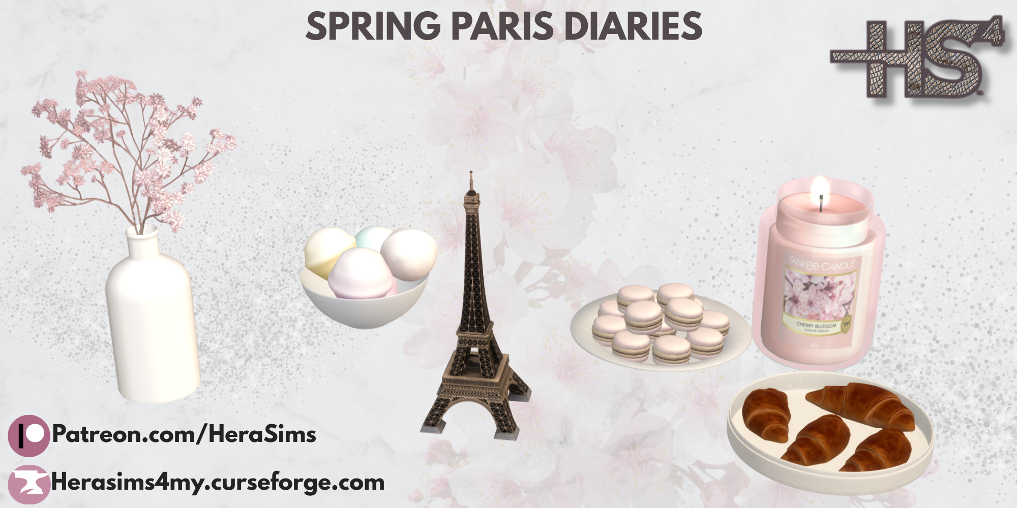 Spring Paris diaries mod for The Sims 4 