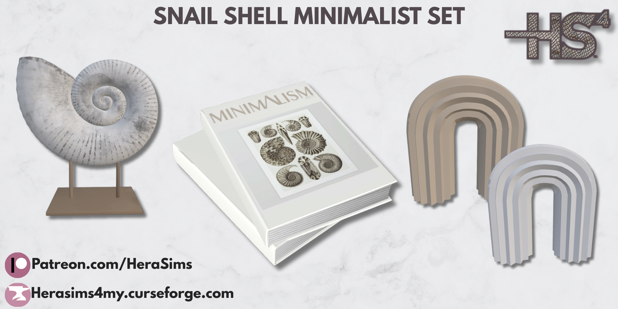 Snail shell minimalist set mod for The Sims 4 
