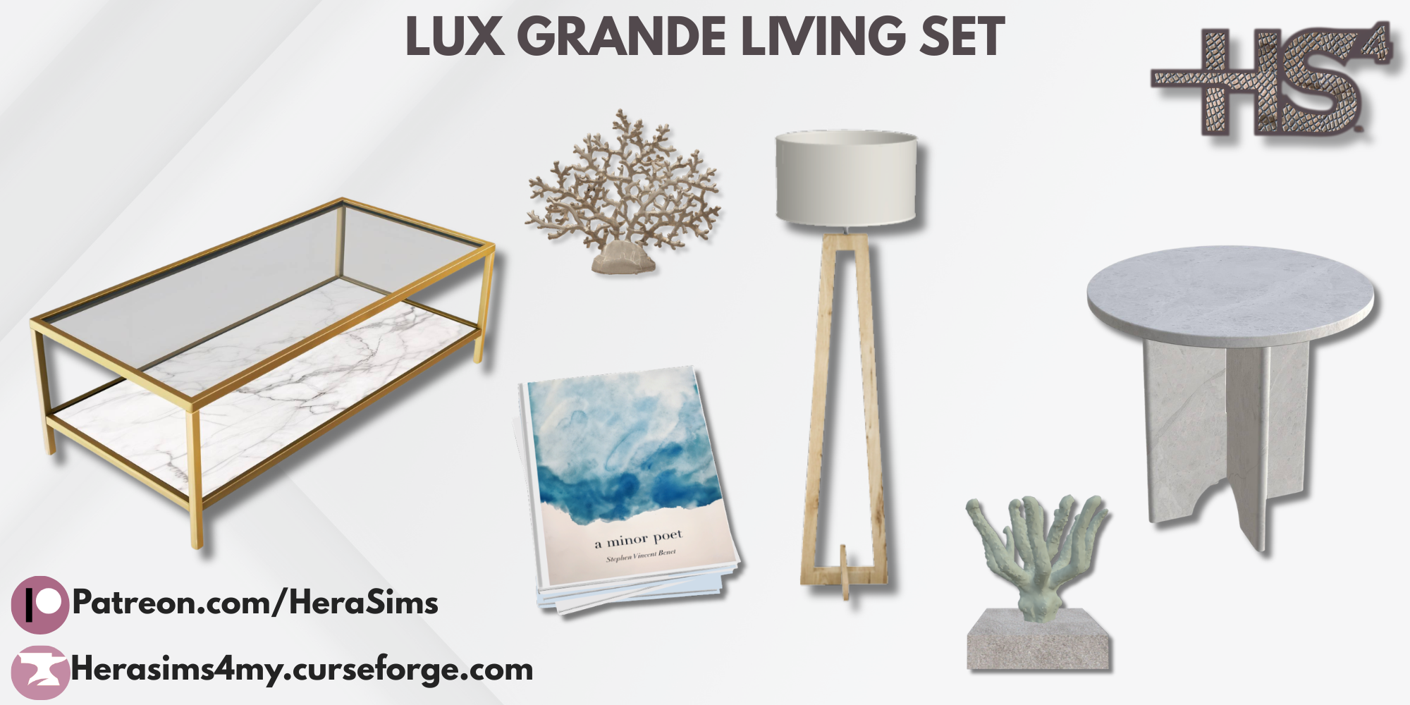Lux grande living set mod for The Sims 4 