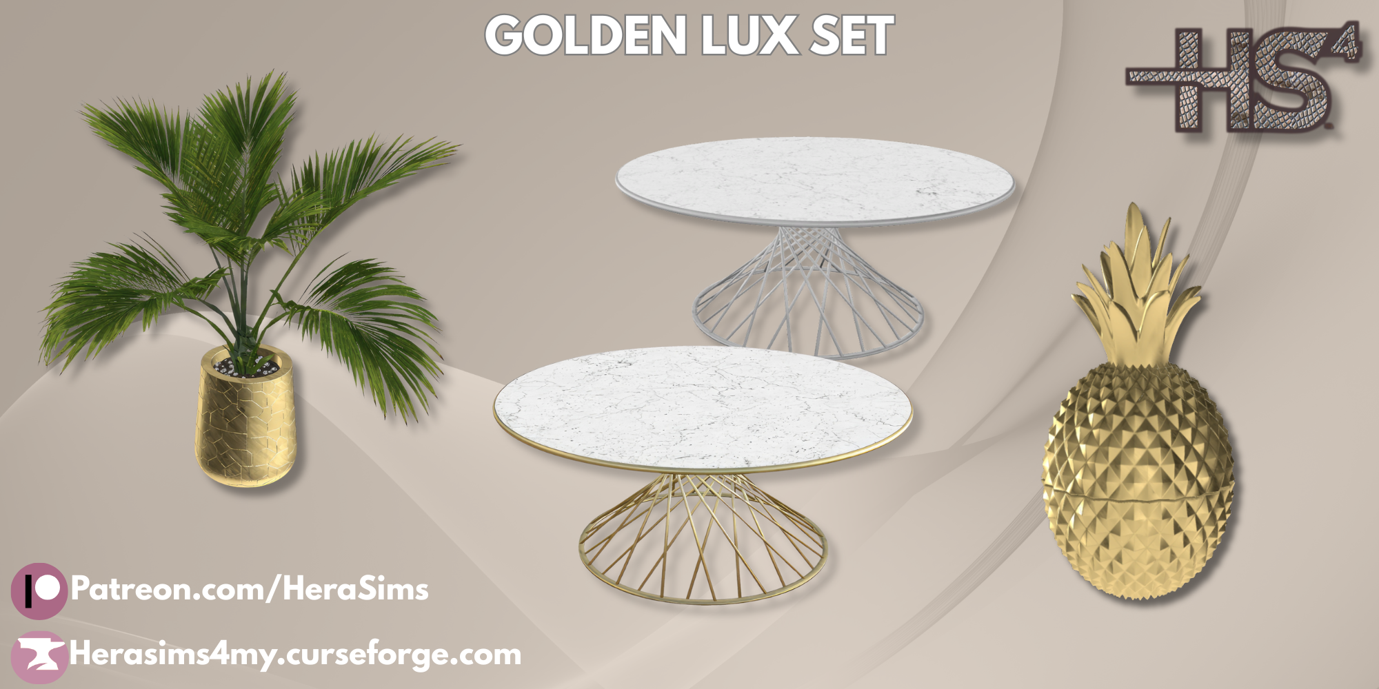 Golden lux set mod for The Sims 4 