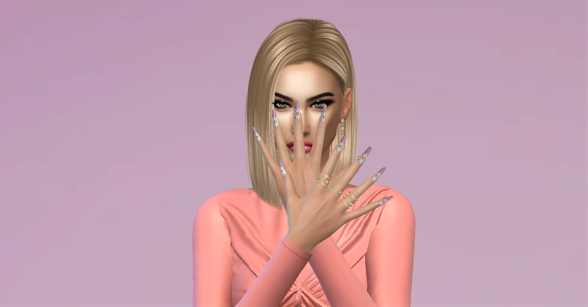 Spring nails set 182 mod for The Sims 4 