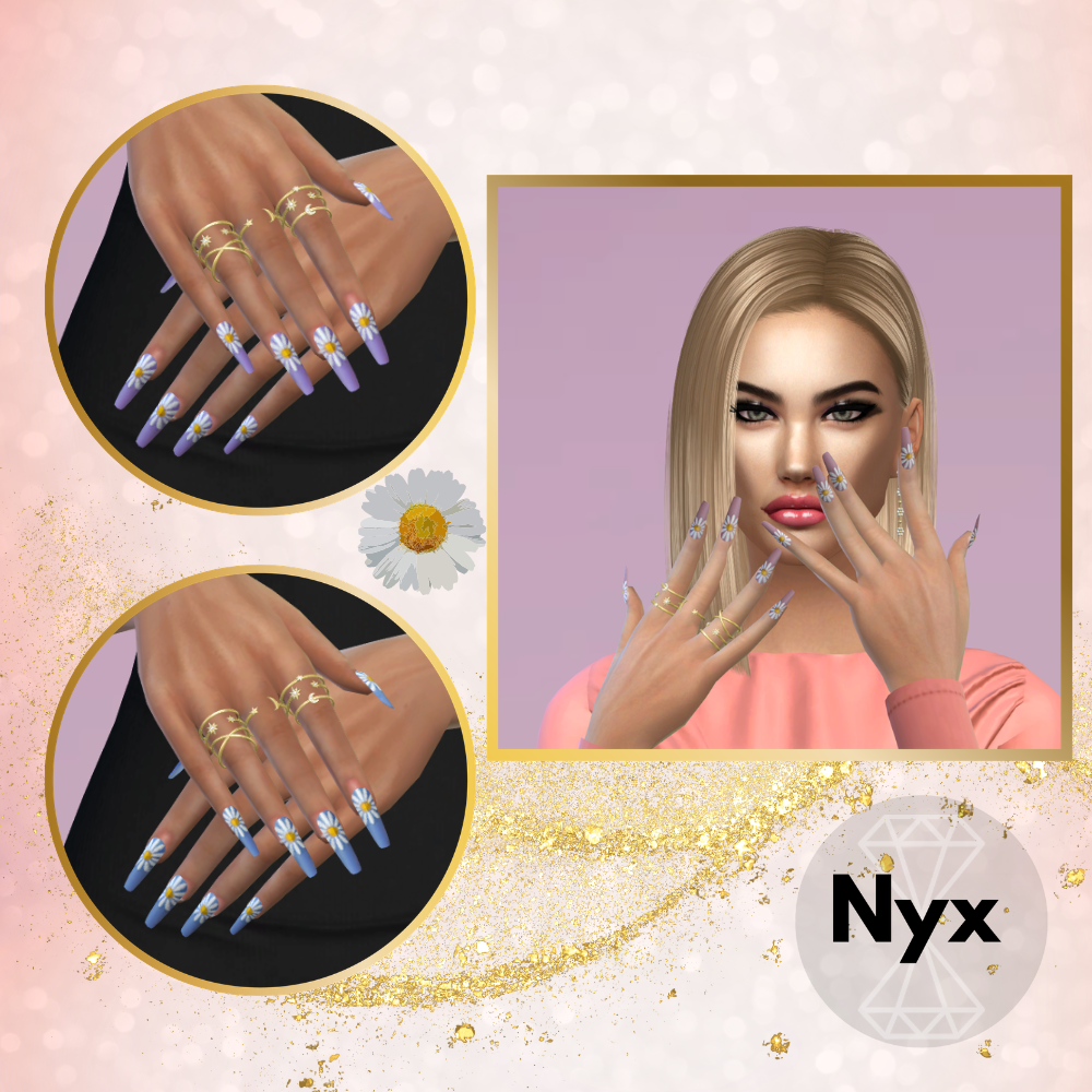 Spring nails set 182 mod for The Sims 4 