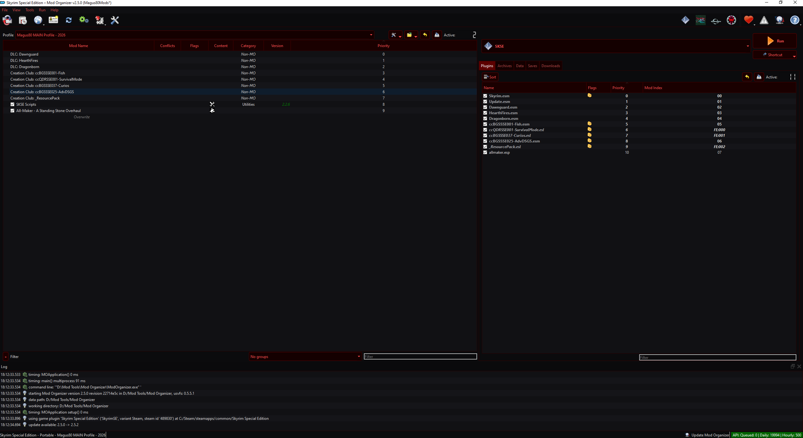 Skyrim Vampire-Themed Mod Organizer 2 Stylesheet, Icon & Splashscreen  mod for The Elder Scrolls V: Skyrim Special Edition