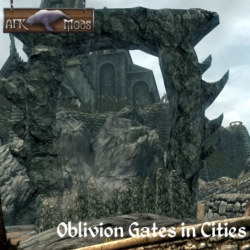 Oblivion Gates in Cities mod for The Elder Scrolls V: Skyrim Special Edition