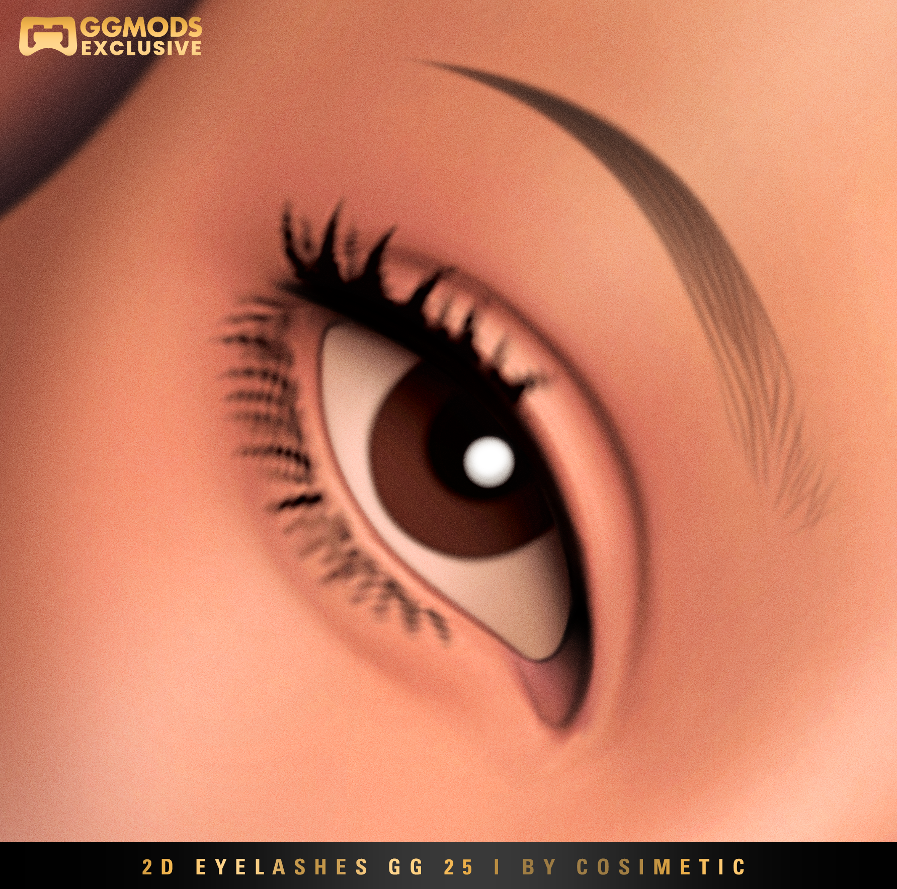 2D MM Soft Lift Lashes GG 25 mod for The Sims 4 