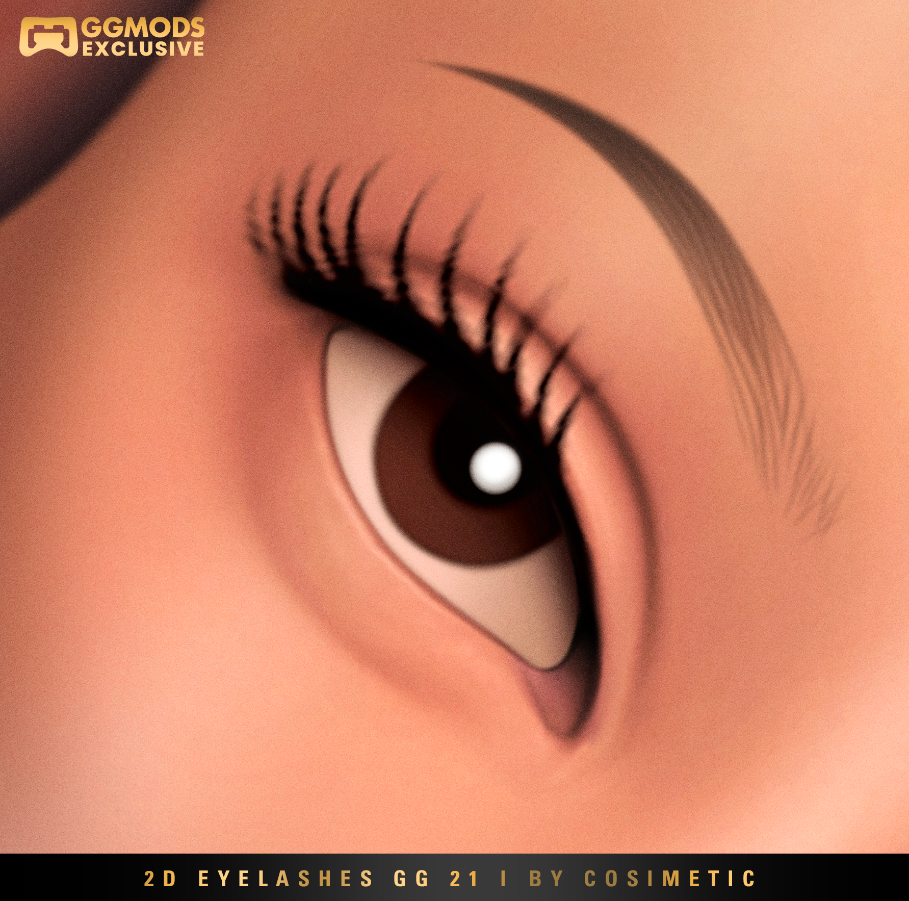 2D MM Soft Flick Lashes GG 21 mod for The Sims 4 