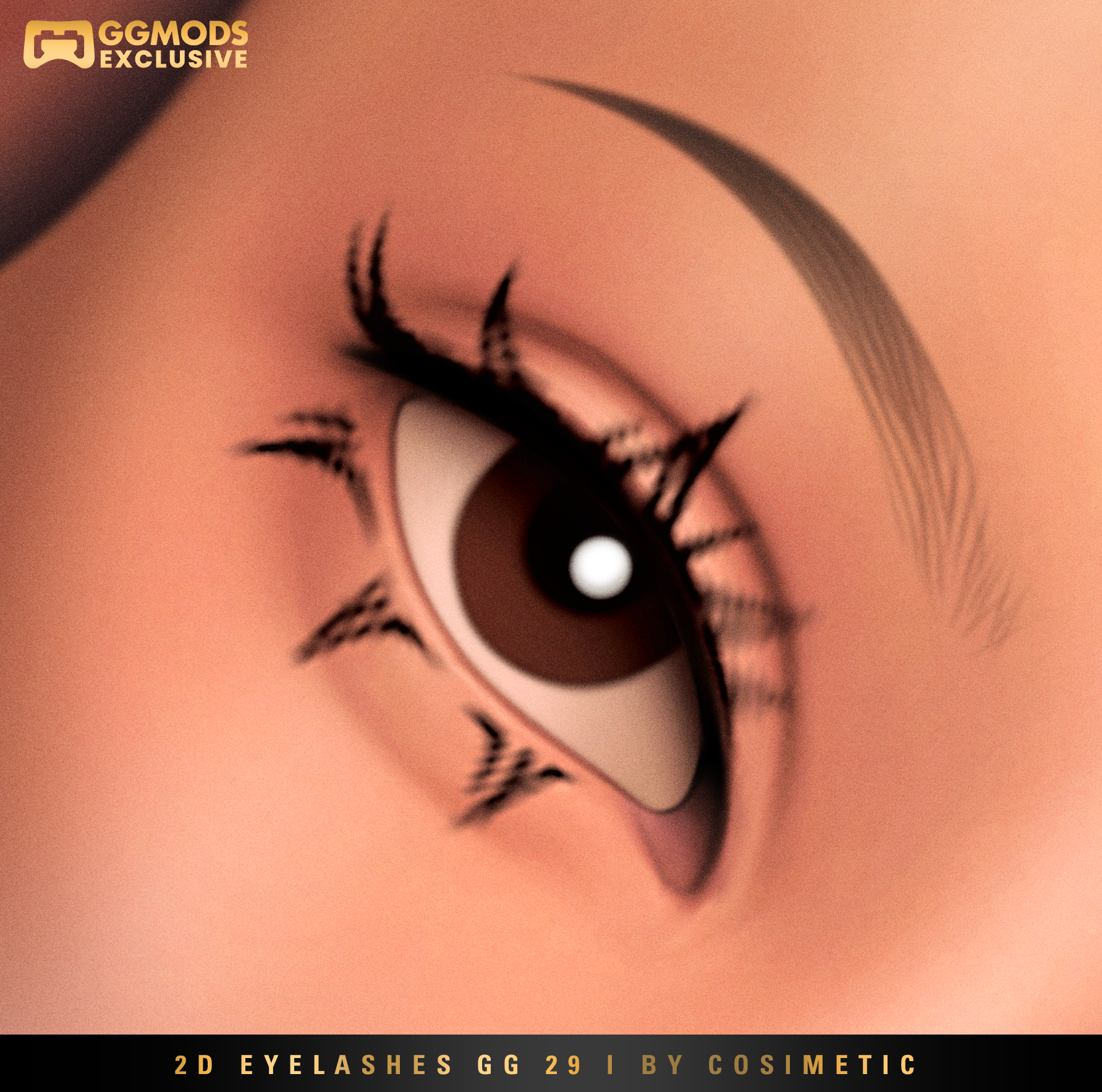 2D MM Spiked Flick Lashes GG 29 mod for The Sims 4 