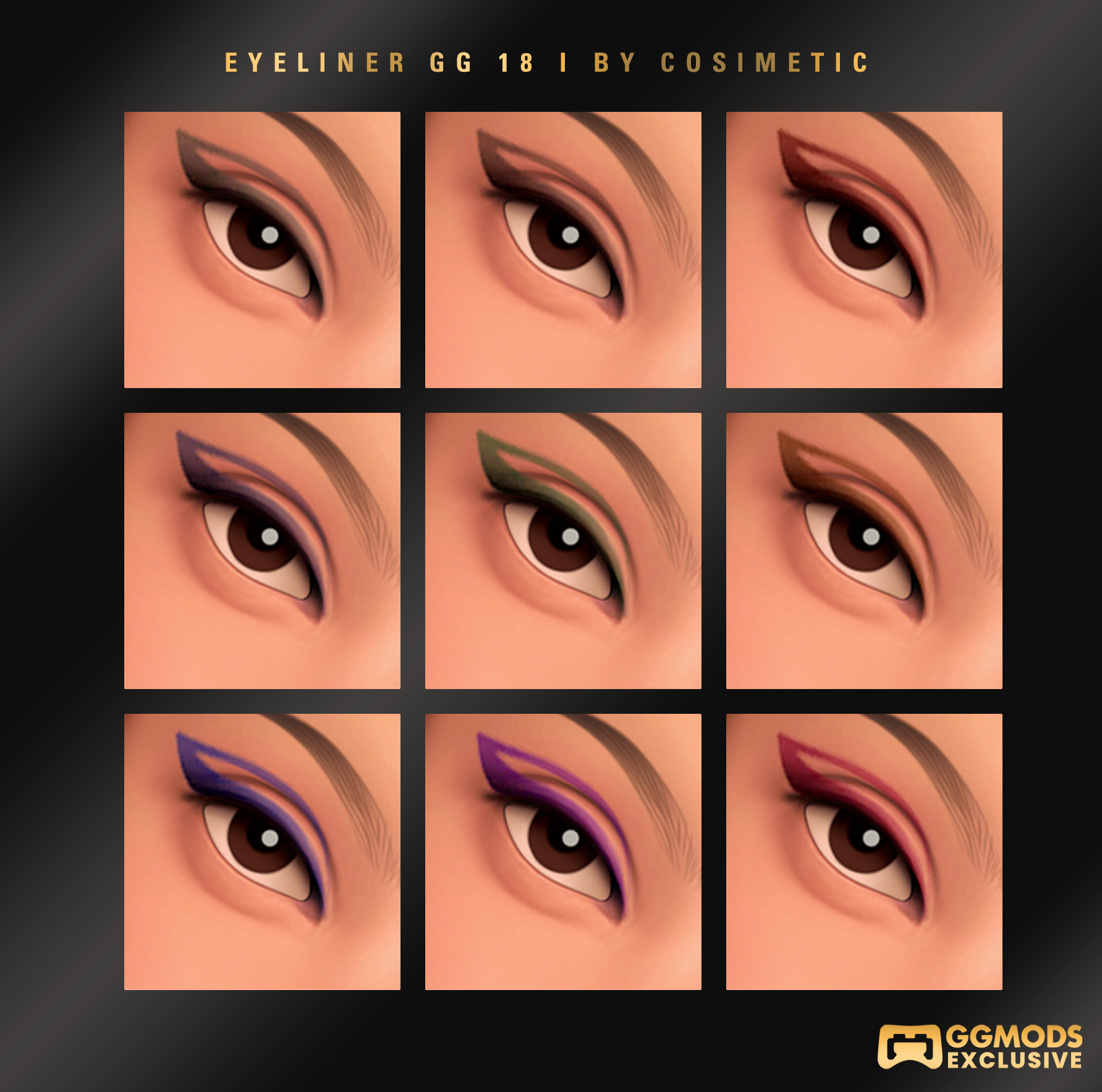 Clean Trace Wing Eyeliner GG 18 mod for The Sims 4 