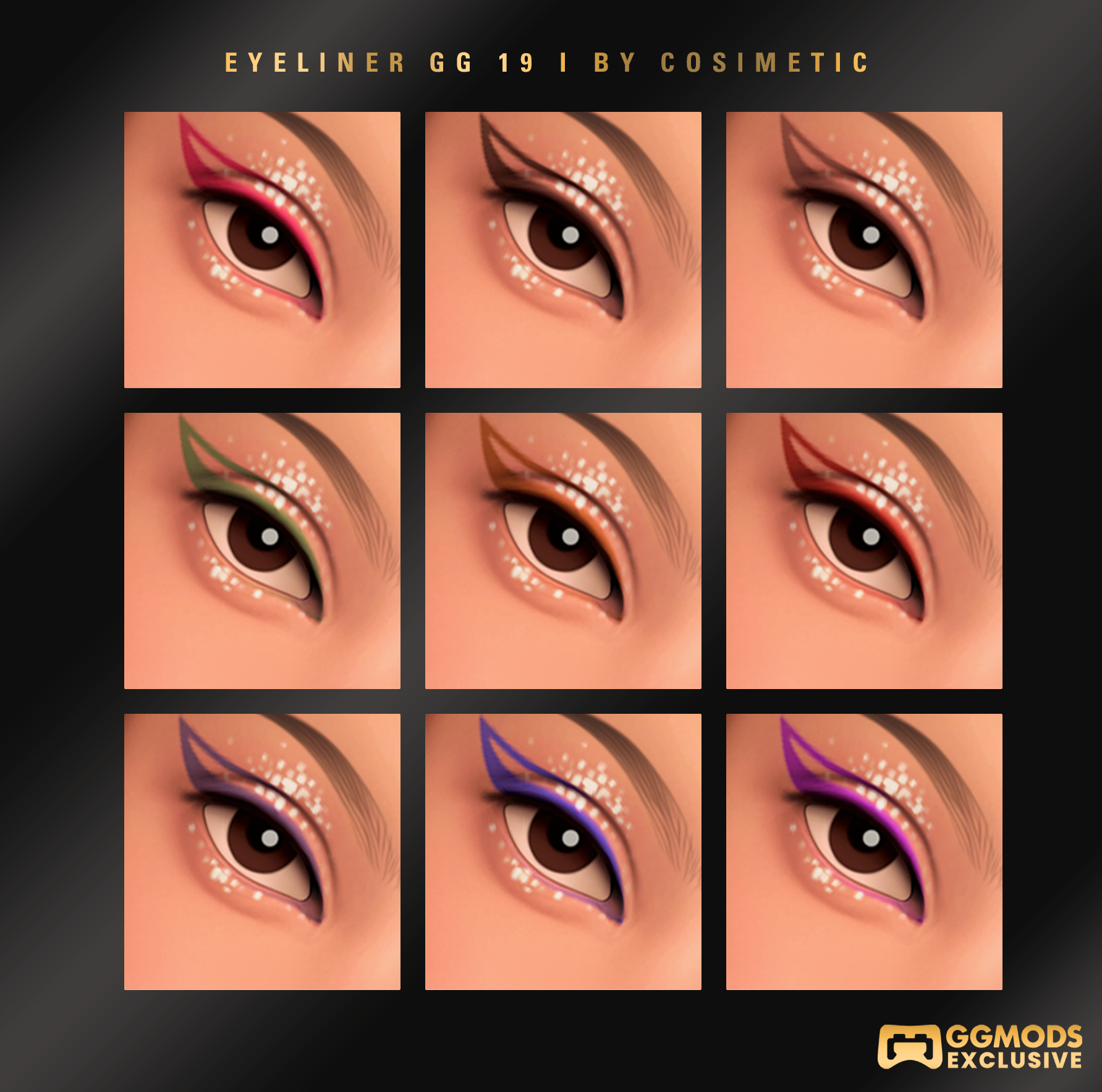 Crystal Flick Wing Eyeliner GG 19 mod for The Sims 4 