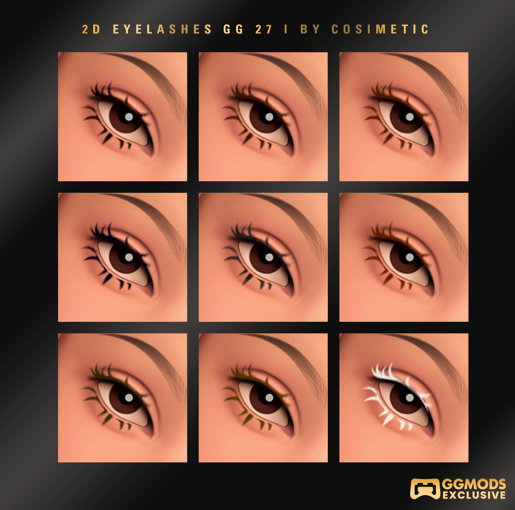 2D MM Air Flick Lashes GG 27 mod for The Sims 4 